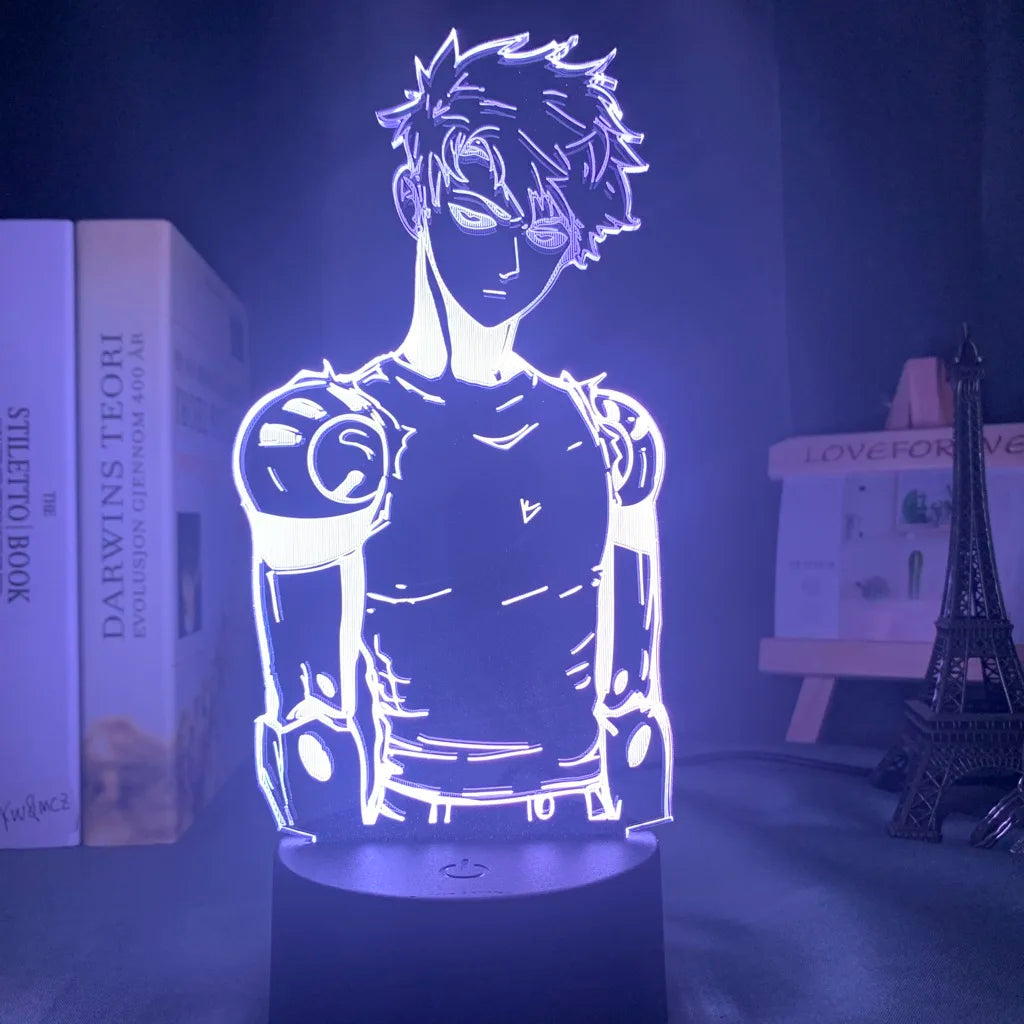 One Punch Man Saitama Figure Led Night Light Lamp for Home Decoration Nightlight Cool Manga Store Decor Ideas Table 3d Light