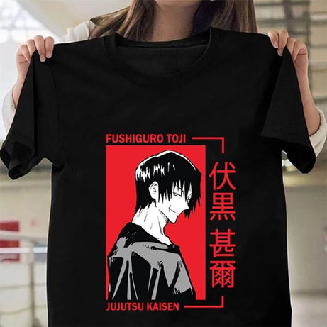 New Anime Fushiguro Toji Pattern Printed T-shirt Women Men Fashion Harajuku Shirt Outdoor Street Cool Round Neck Short Sleeve