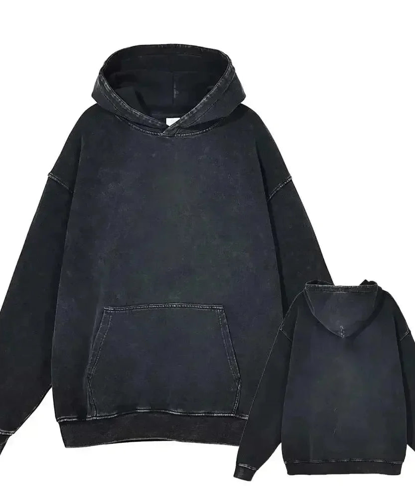 Harajuku Anime Hoodie Demon Slayer Vintage Washed Men Women Pullover Streetwear Casual Hooded Sweatshirt Y2k Top Cosplay Winter