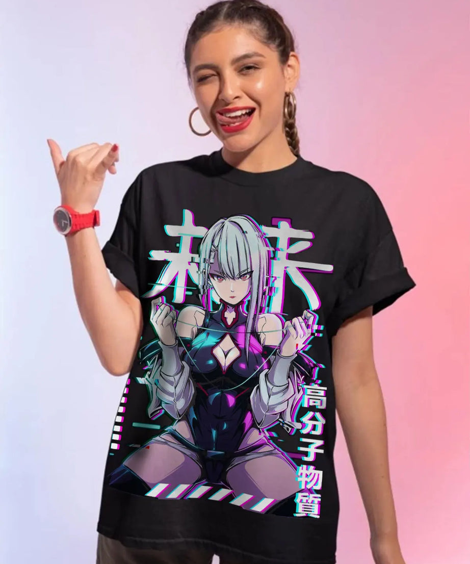 Lucy Cyber Edgerunners T-Shirt Anime Edge Runner Manga Gift Graphic Tee All Size