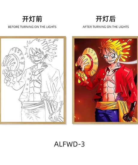 Sun God Nika Luffy Light-Up Frame – One Piece LED Desktop Decor