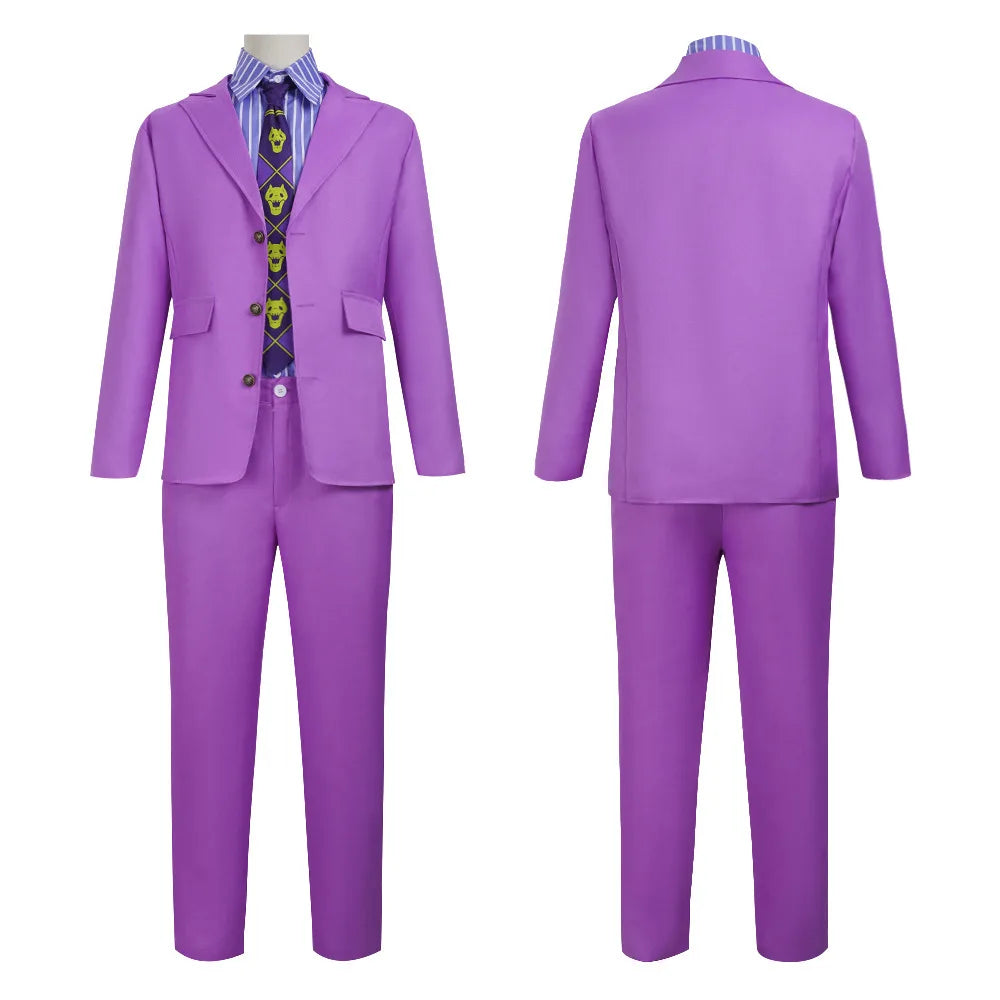 JoJo's Bizarre Adventure Yoshikage Kira Cosplay Costume – Diamond is Unbreakable Villain Suit 2