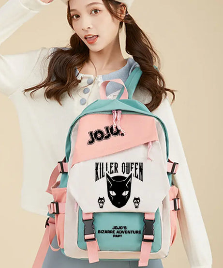 Kujō Jōtarō Anime JoJo's Bizarre Adventure Backpack Student School Bag Canvas Teens Outdoor Travel Backpack Fashion Gift