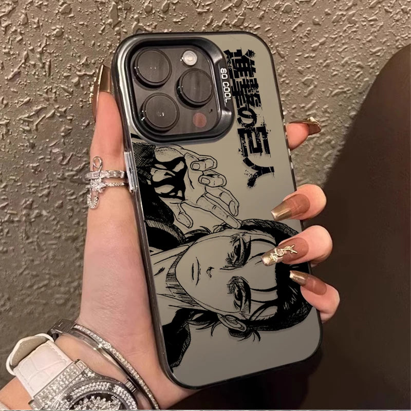 Eren Yeager Attack on Titan iPhone Case Shockproof Plated Cover for iPhone 17 Air 16 15 14 13 12 11 Pro Max XS XR X 8 7 Plus SE 2020 3