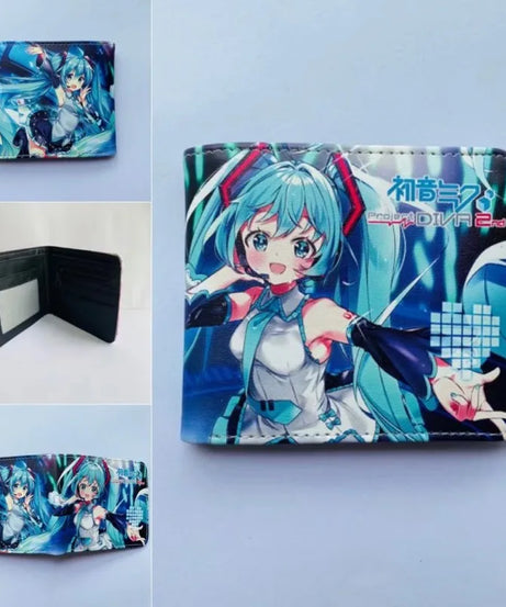 Hatsune Miku Wallet Kawaii Portable Coin Purse Anime Simple Short Wallet Cute Things for Girls