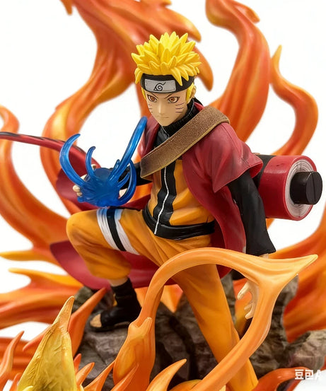 41cm Anime Figure Naruto GK Sennin Mode Naruto Kurama Action Figure Ten Years Hundred Ninja Statue Collect Model Toy Decor Gift