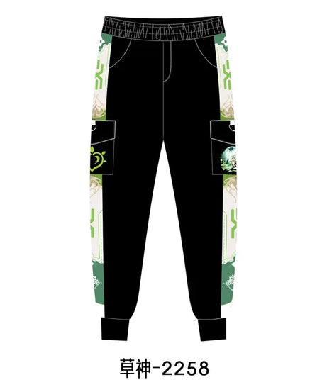 New Genshin Impact Cyno Xiao Zhongli Hu Tao Wanderer Kaedehara Kazuha Cosplay Costume Jogger Trouser Sport Gym Pants Tracksuit