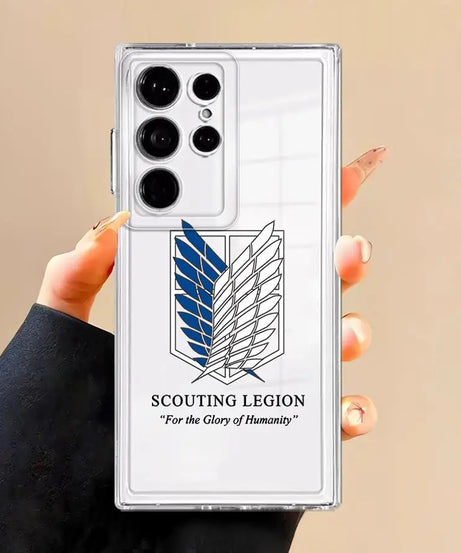 Clear Soft Case for Samsung Galaxy Note 10 20 Ultra S25 Ultra S21 S23 S24 FE S10 Plus S22 S20 Attack On T-Titan Logo