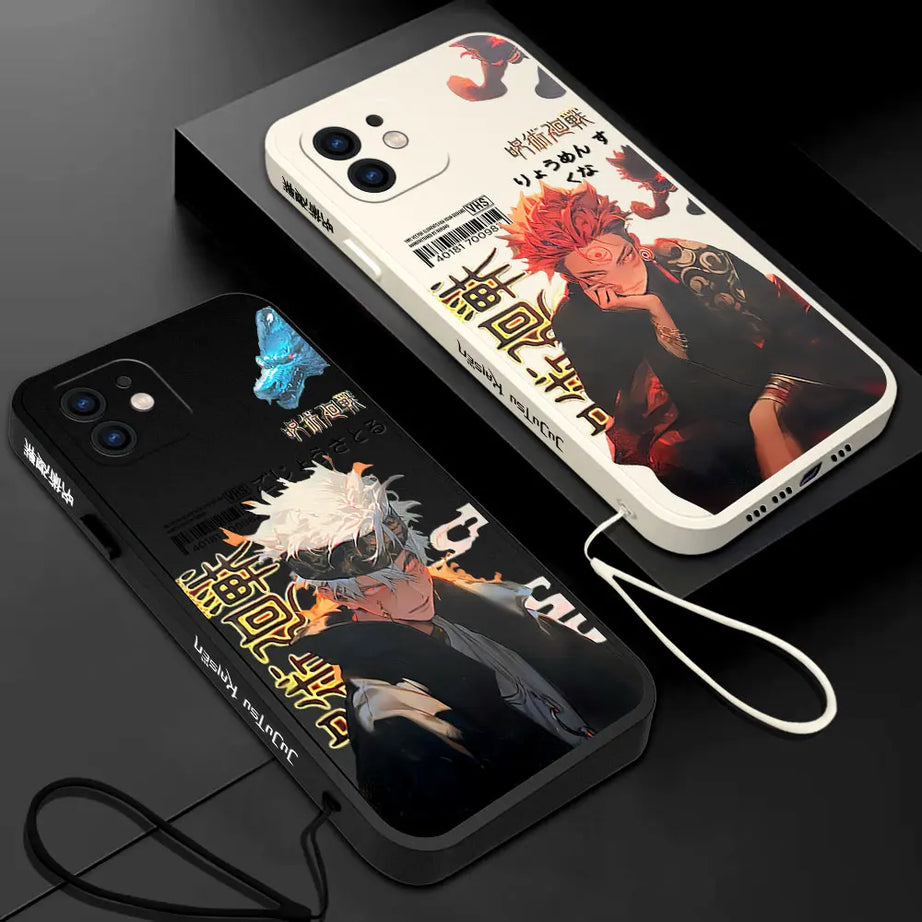 Anime Jujutsu Kaisen Gojo Satoru Phone Case For Xiaomi Redmi Note 12 11 11T 10 10S 9 Pro Plus 10C 9A 9C 9T 4G 5G With Hand Strap