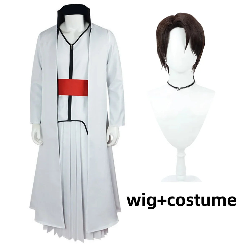 Bleach Aizen Sousuke Gotei 13 Captain Cosplay Costume – White Kendo Uniform & Wig Set 8