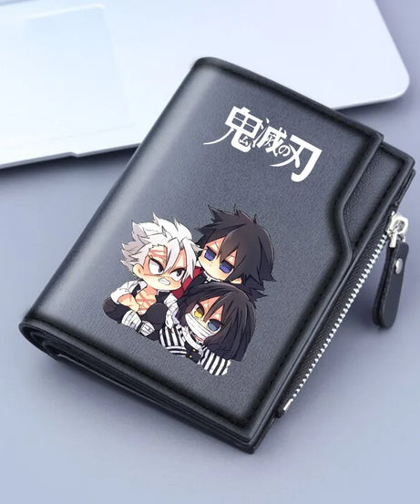 Demon Slayer Wallet Anime Coin Purse Men Credit Card Holder Boy Student Fashion Short Trifold Money Key Storage Pouch