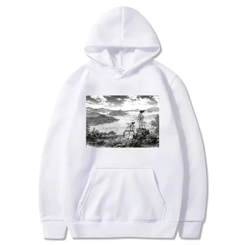 Manga VAGABOND Miyamoto Musashi Print Man Hoodies Acg Fans Streetwear Hipster Otaku Clothing Casual Girl Sweatshirts