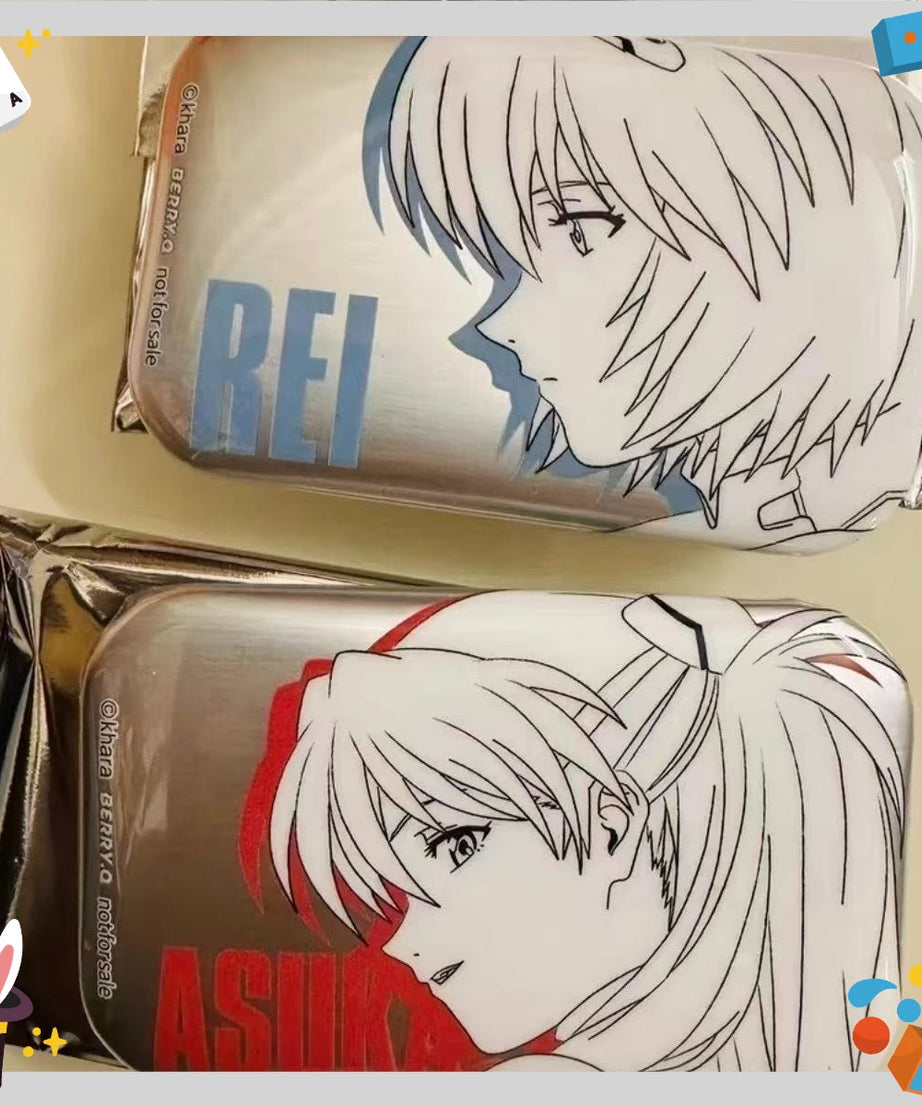 New Century Evangelion Anime Peripheral Badge Ayanami Asuka Special Square Bar Button Backpack Accessories Friends'