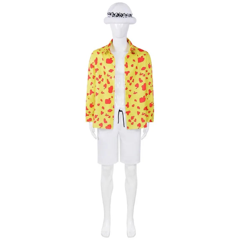 One Piece Film Red Trafalgar Law Cosplay Costume - Anime Shirt & Pants Set for Men, Halloween Party Cosplay Suit Holiday