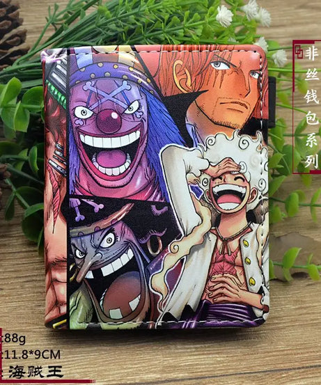 Anime One Piece Figure Wallet Luffy Purse Zoro Ace Bounty Order Skeleton Pattern Pu Kawaii Wallet Card Holder Purse