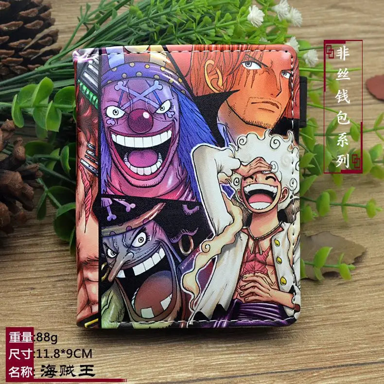 Anime One Piece Figure Wallet Luffy Purse Zoro Ace Bounty Order Skeleton Pattern Pu Kawaii Wallet Card Holder Purse