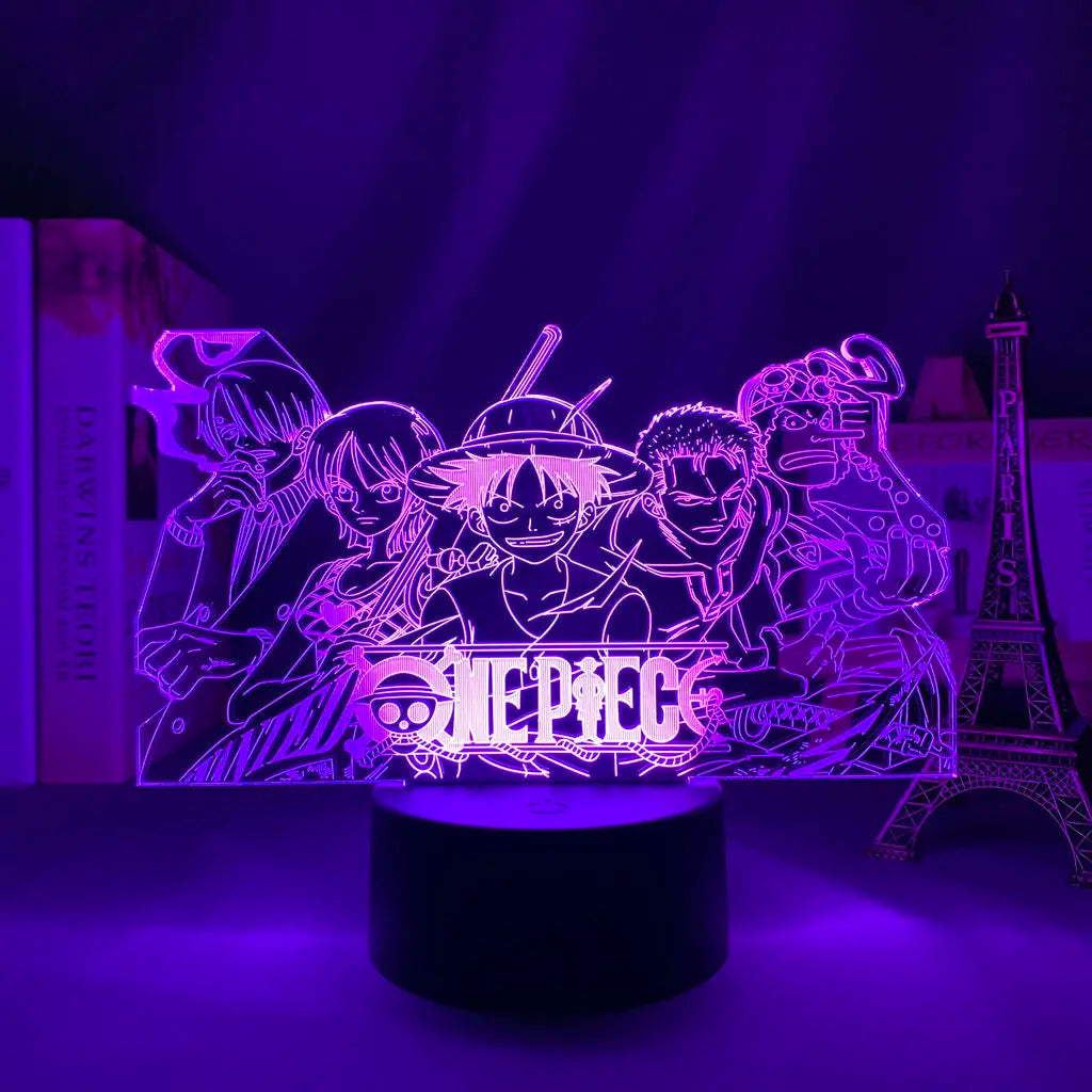 One Piece Animation Peripheral Luffy Zoro Escartoon Kawaii LED Night Light Desktop Personalized Creative Ornament Birthday Gift