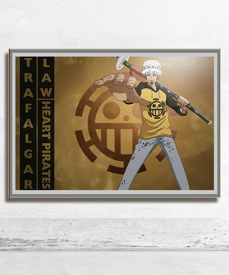 One Piece Wall Art – Trafalgar Law & Eustass Kid Anime Poster Decor