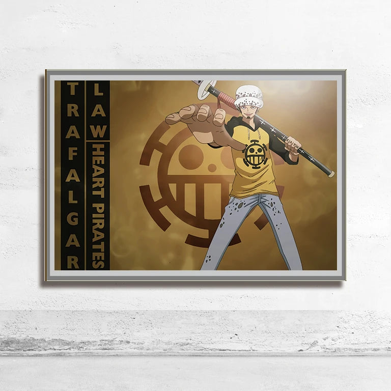One Piece Wall Art – Trafalgar Law & Eustass Kid Anime Poster Decor