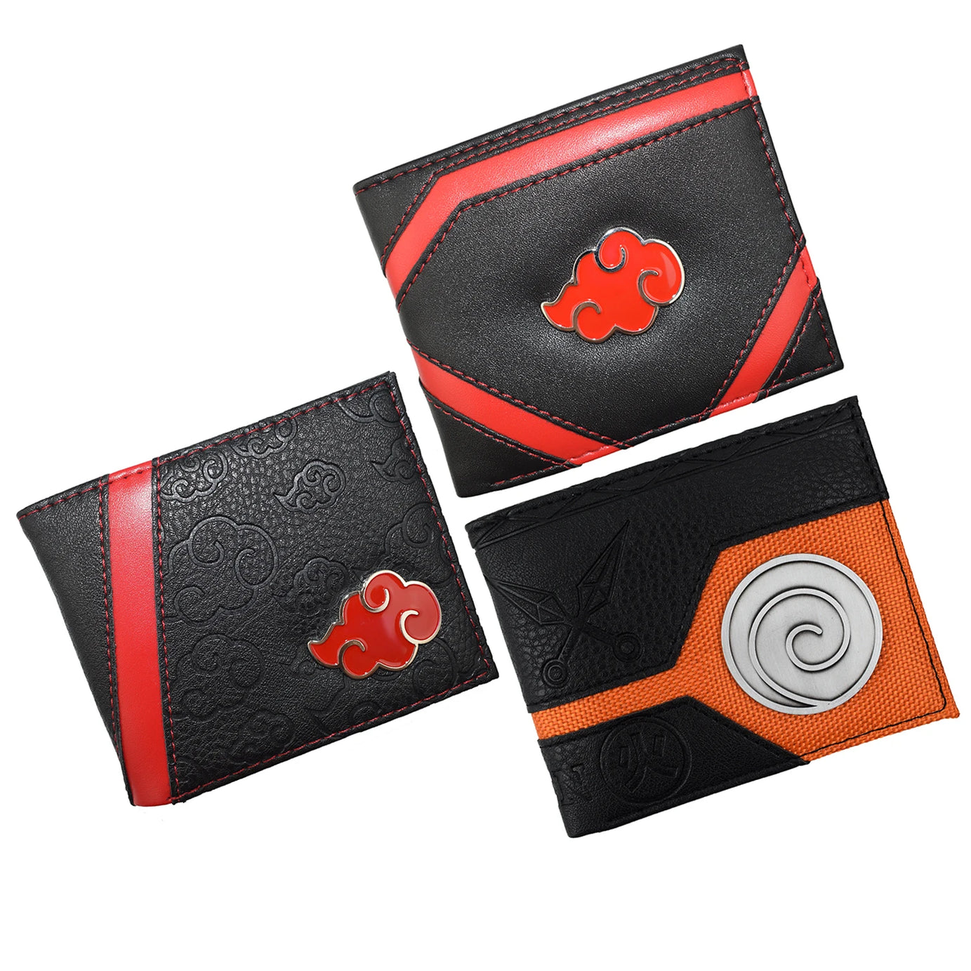 Cool Metal Design Naruto Wallet Naruto Shippuden Short Purse with Zipper Pocket