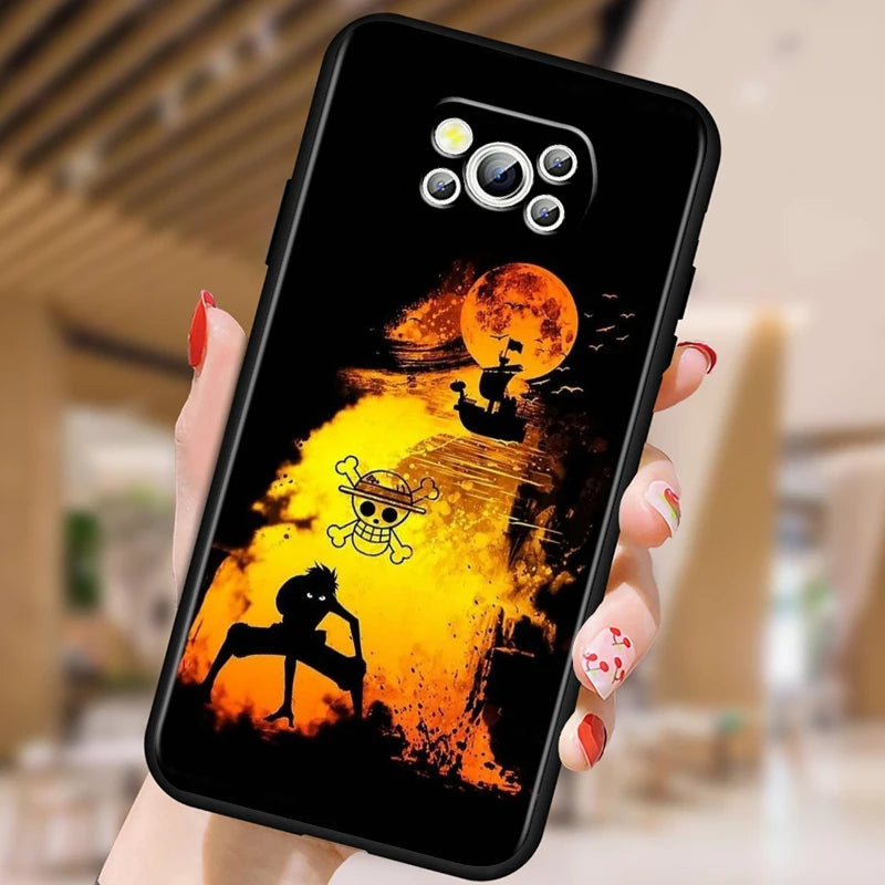 One Piece Luffy Case for Xiaomi Mi Poco F5 F4 F3 F2 X5 X4 X3 M6 M5 M5S M4 M3 C40 Pro GT NFC 5G