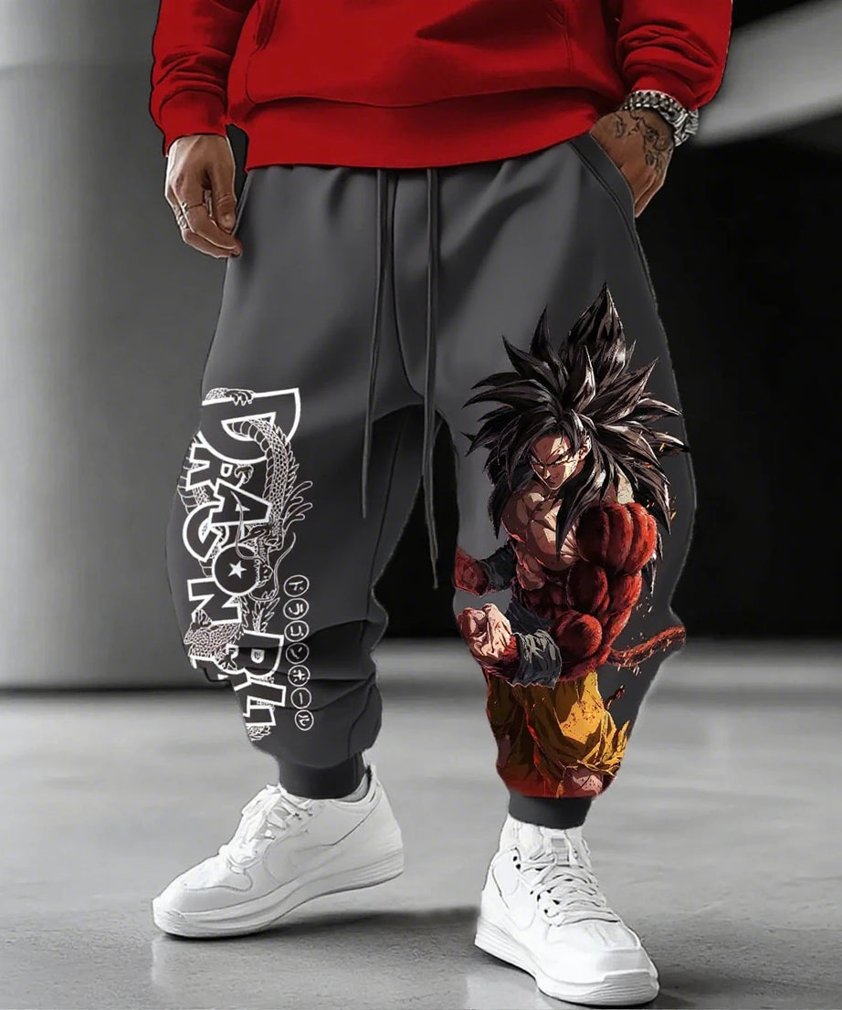 Dragon Ball Super Saiyan Goku Men Jogger Pants Anime Streetwear Casual Sweatpants Loose Fit Graphic Print Spring Autumn Trousers