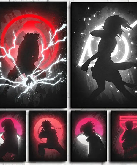 Anime Character Outline Series Poster Print Canvas Art Pictures Home for Living Room and Bedroom Wall Decor Frameless Painting