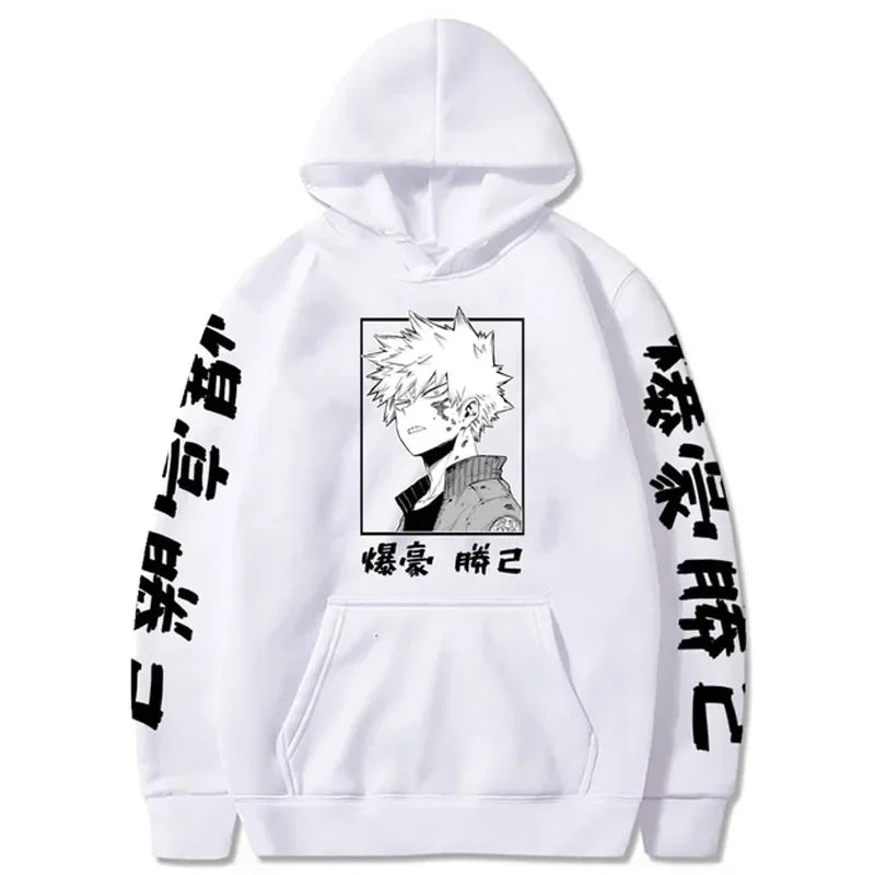 My Hero Academia Katsuki Bakugo Kanji Graphic Hoodie Harajuku Streetwear 8