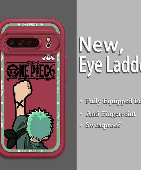 Roronoa Zoro Eye Ladder Case – One Piece Soft TPU Cover for Pixel 9–7A Pro 5G