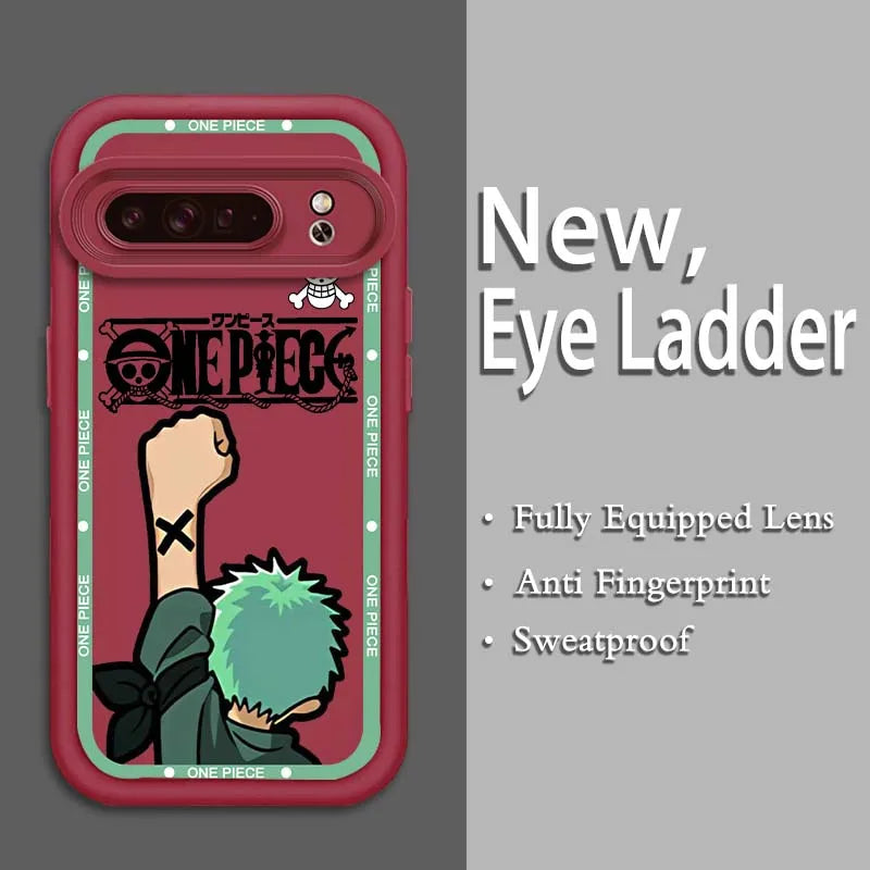 Roronoa Zoro Eye Ladder Case – One Piece Soft TPU Cover for Pixel 9–7A Pro 5G