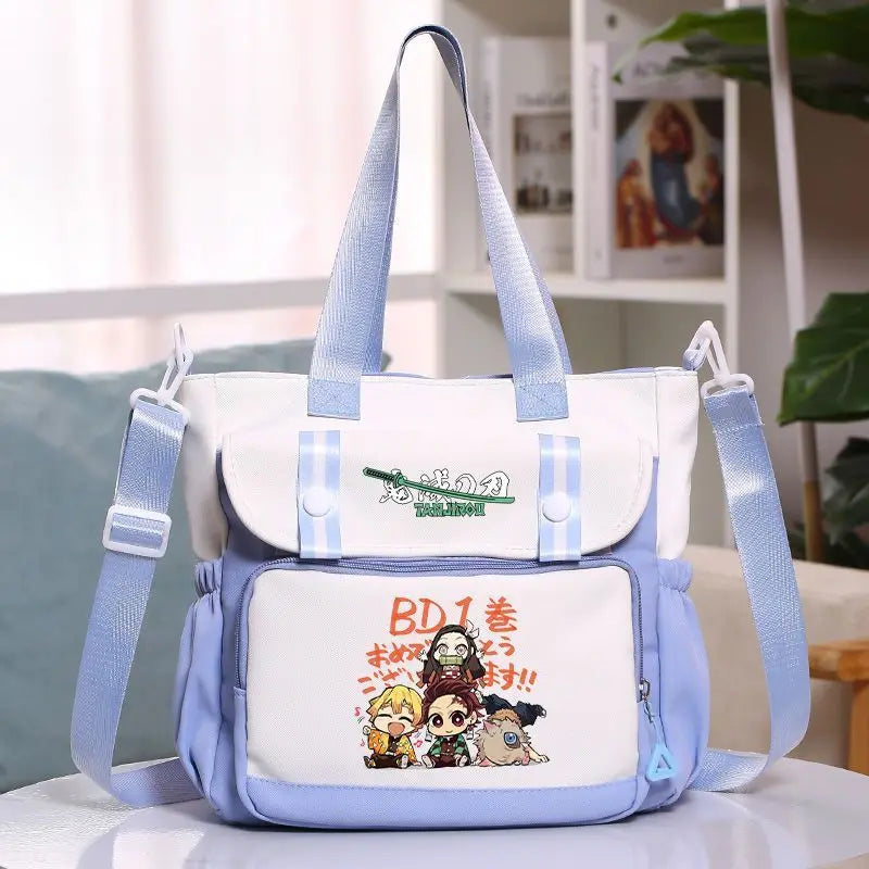 Anime Demon Slayer Kamado Tanjirou New Shoulderbag Men Women Crossbody Bags Student Fashion Large Capacity Handbag Holiday Gifts
