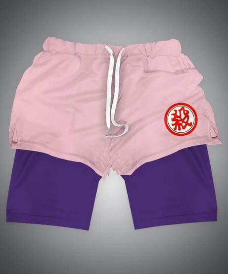 One Piece x Naruto x Dragon Ball 2-in-1 Men’s Gym Shorts – Quick-Dry & Breathable Sportswear