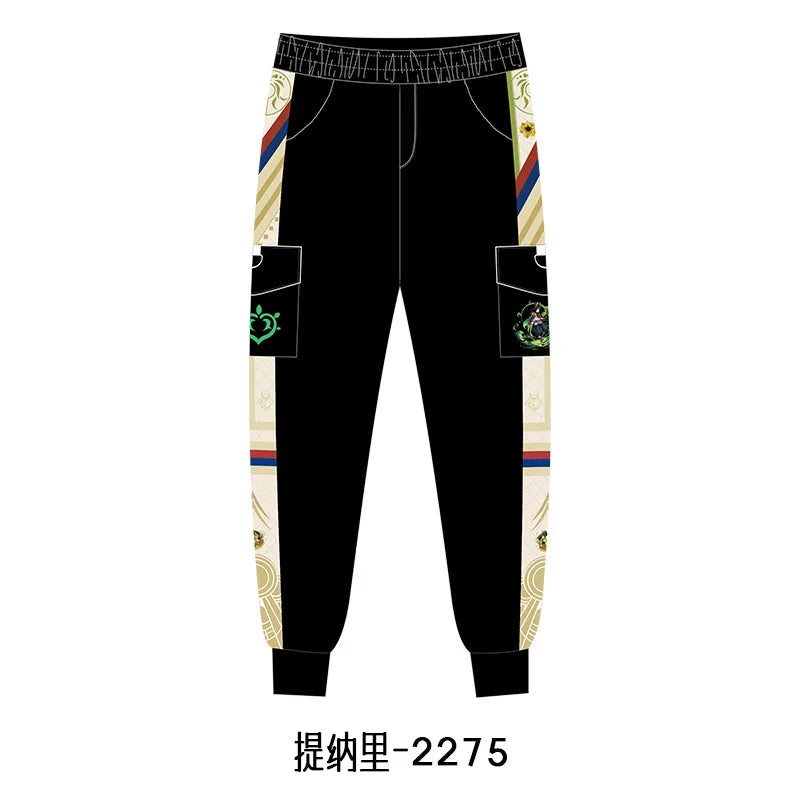 New Genshin Impact Cyno Xiao Zhongli Hu Tao Wanderer Kaedehara Kazuha Cosplay Costume Jogger Trouser Sport Gym Pants Tracksuit