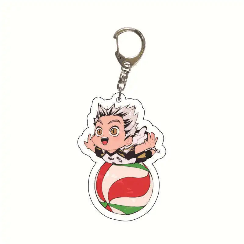 Acrylic Haikyuu Hinata Shoyo Tobio Kageyama Anime Keychain Jewelry Campus Related Products Cultural Friends Gift Bag Charms New