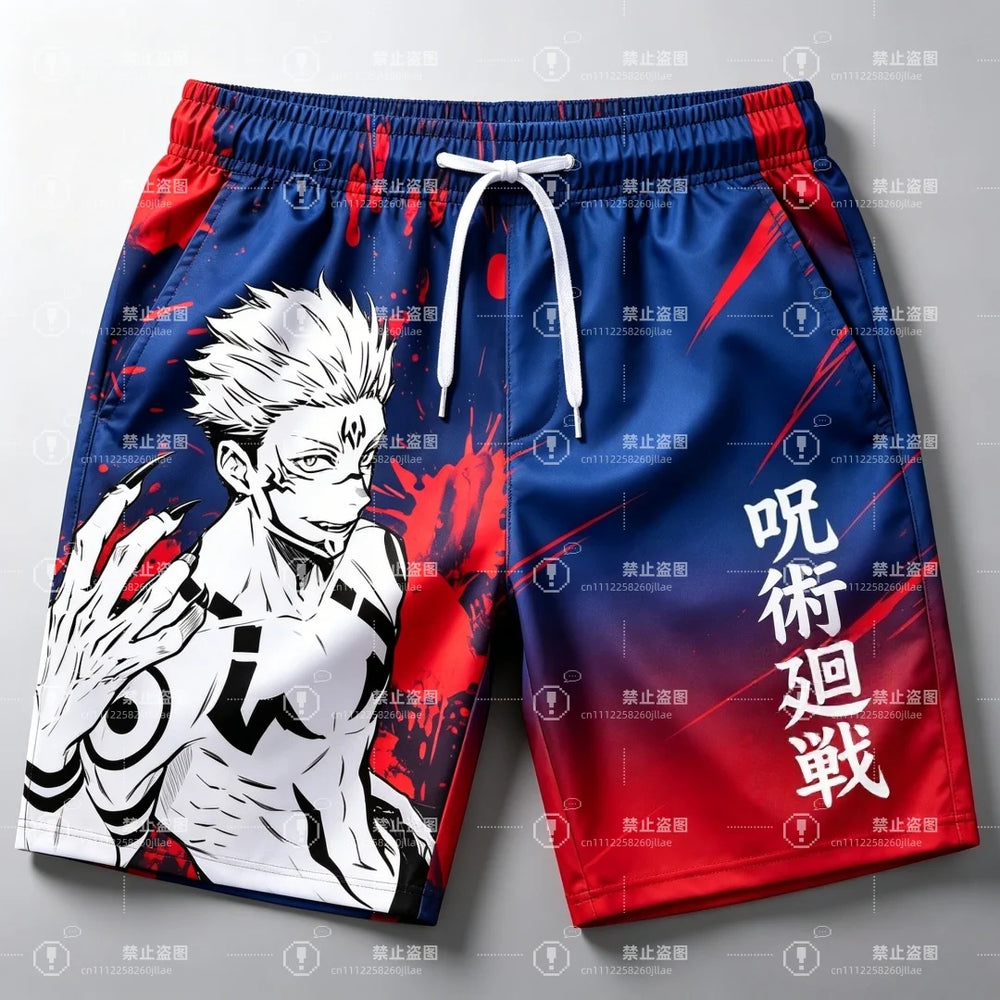 Jujutsu Kaisen Ryomen Sukuna 3D Print Board Shorts – Quick Dry Athletic Swim Trunks 8
