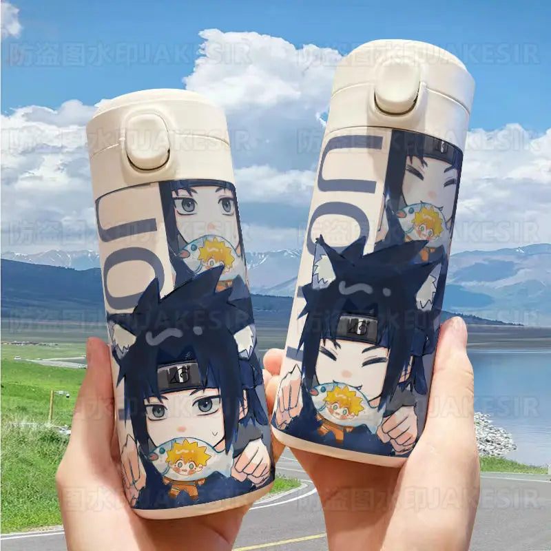 Naruto Anime Sasuke Water Cup Ins Large Capacity Small and Lightweight Stainless Steel Thermos Cup Holiday Gifts