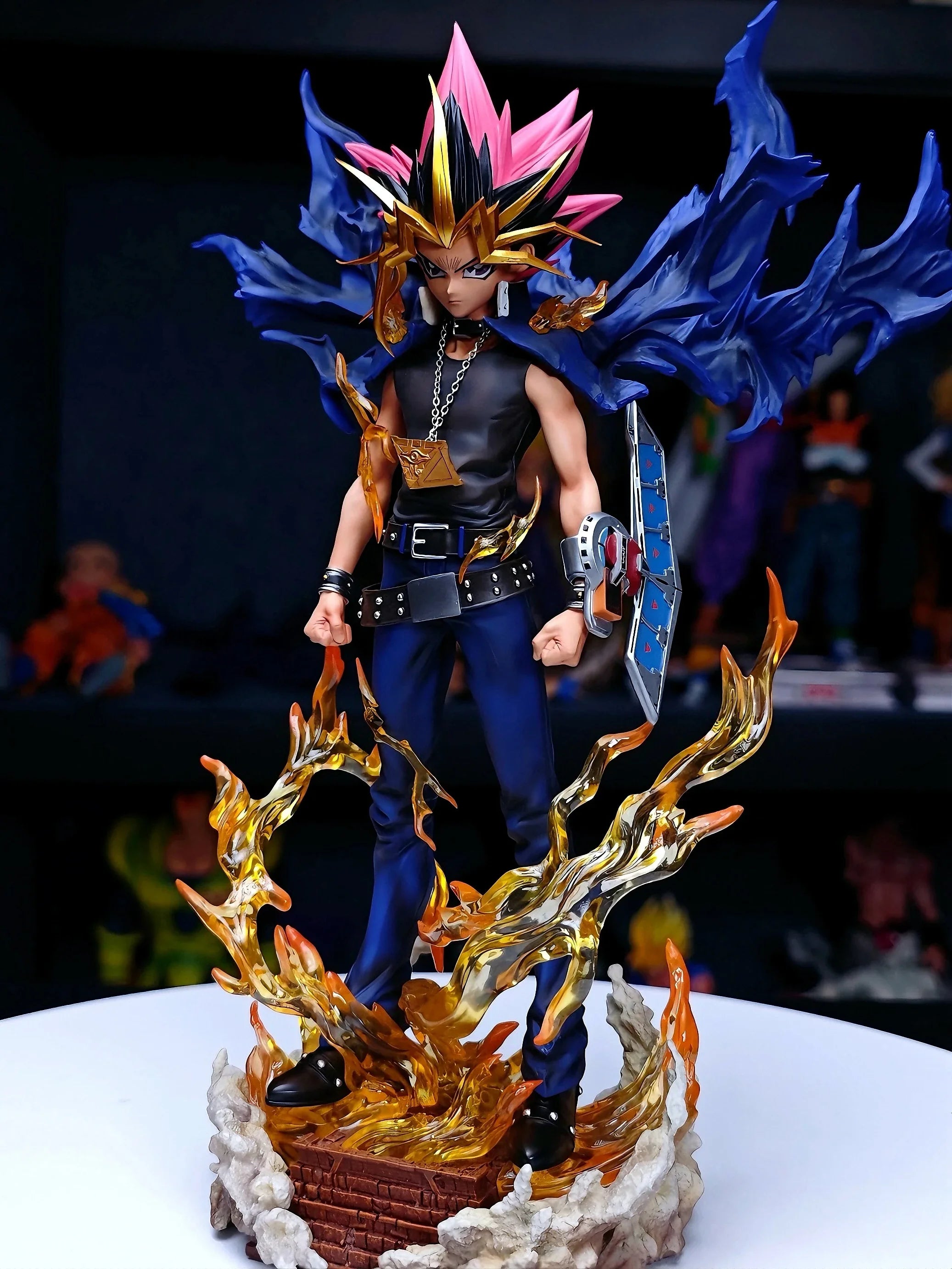 28cm Yugi Muto Figure Dark Game Dimensional Duel Monsters Action Figures Pvc Model Statue Collection Ornament Kids Toy Gifts