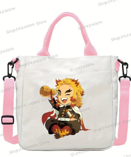 Demon Slayer Crossbody Bag – Rengoku & Tengen Graphic Print Shoulder Bag