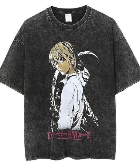Death Note Oversized Vintage T-Shirt – Anime Streetwear Summer Cotton Tee