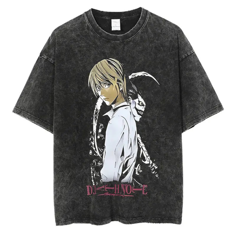 Death Note Oversized Vintage T-Shirt – Anime Streetwear Summer Cotton Tee