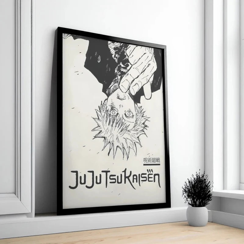 Jujutsu Kaisen Canvas Art – Itadori, Gojo, Fushiguro & Toji Anime Poster (Unframed)
