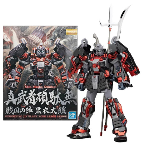 Bandai Gundam Model Kit Anime Figure MG Shin Musha Sengoku No Jin Black Robe Large Armor  Anime Action Figure Toys for Children