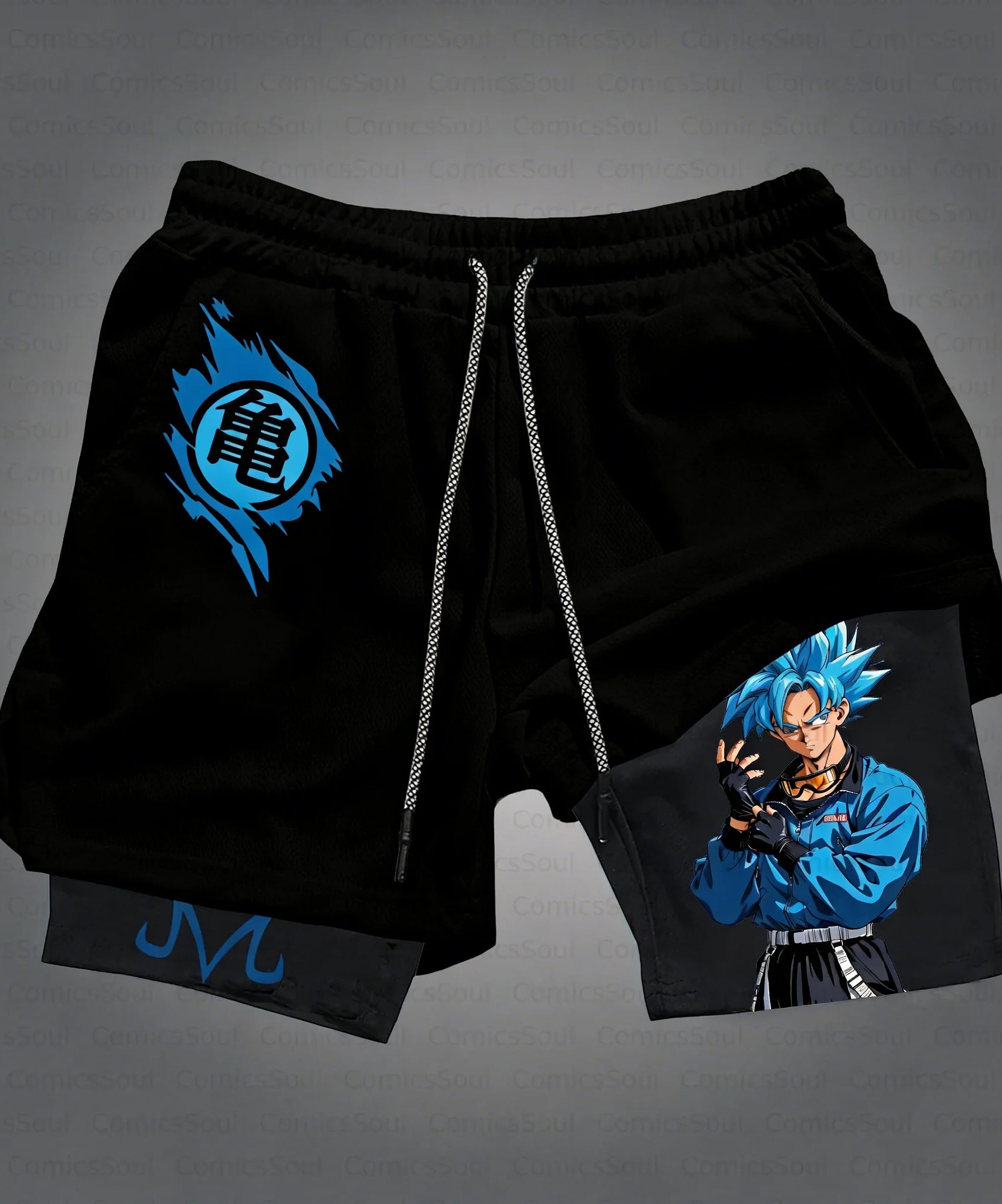 Dragon Ball Anime Men's Shorts Sportswear Quick Dry Gym Pants Double-layer 2 in 1 Shorts Y2k Summer Breathable Streetwear
