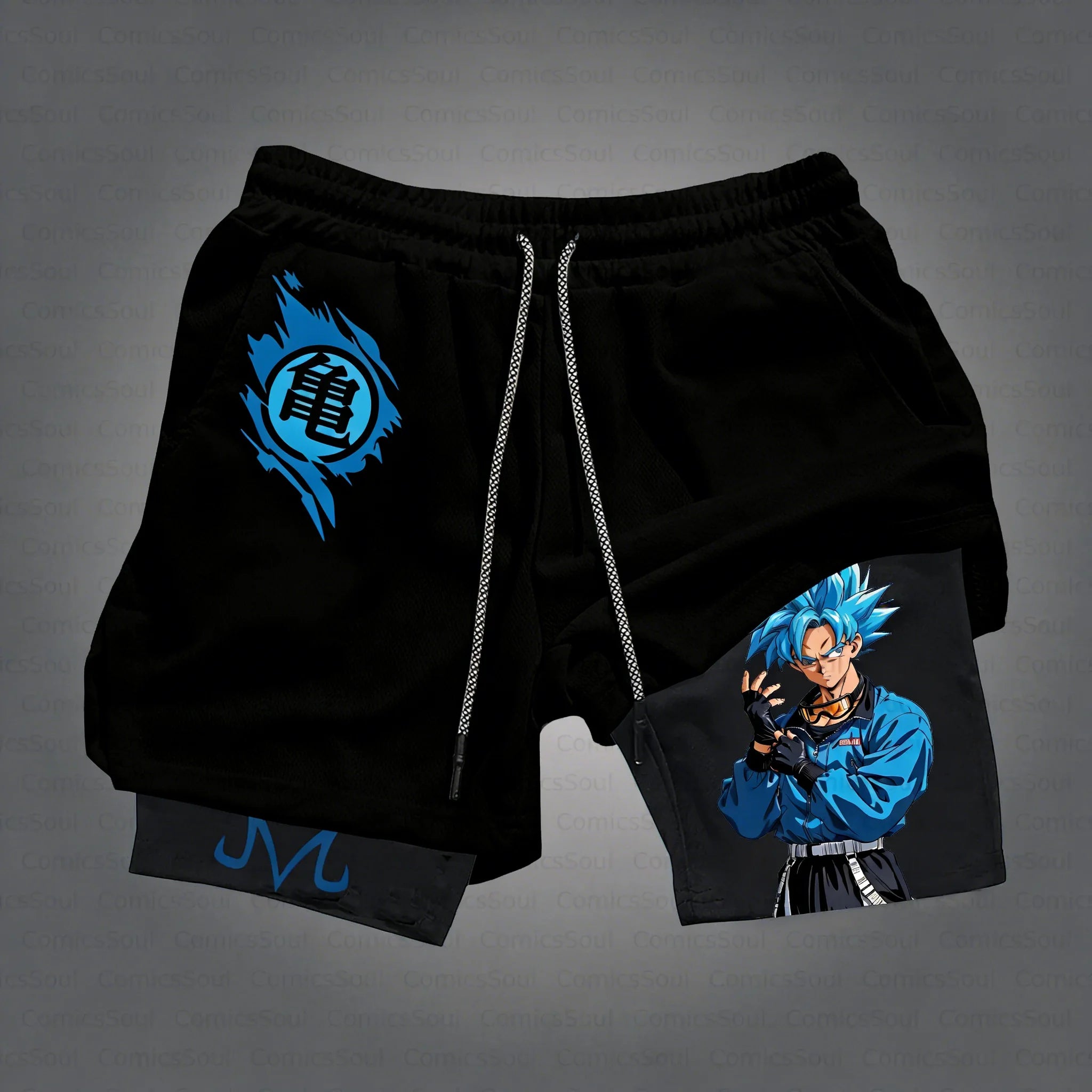 Dragon Ball Anime Men's Shorts Sportswear Quick Dry Gym Pants Double-layer 2 in 1 Shorts Y2k Summer Breathable Streetwear