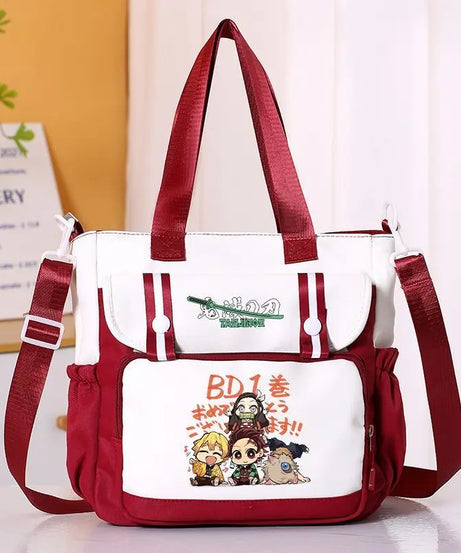 Anime Demon Slayer Kamado Tanjirou New Shoulderbag Men Women Crossbody Bags Student Fashion Large Capacity Handbag Holiday Gifts