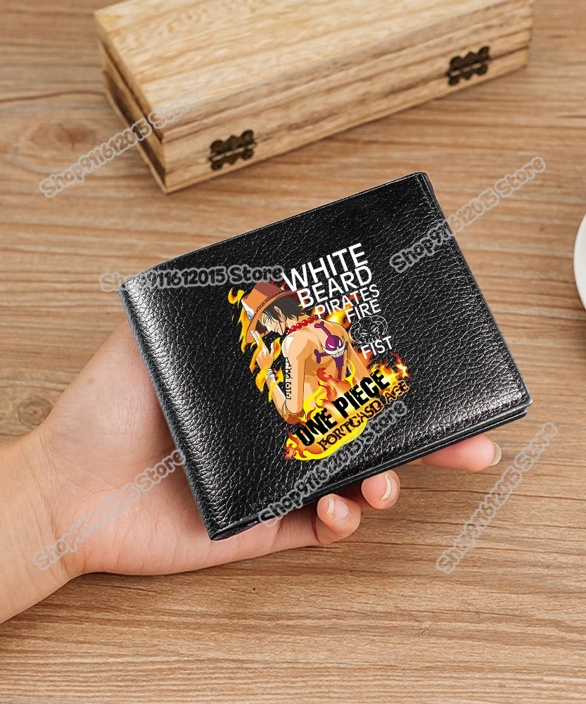 One Piece Pu Leather Wallet for Men Foldable Short Wallets Luffy Zoro Chopper Coin Purse Man Multi-slot Credit ID Card Holder