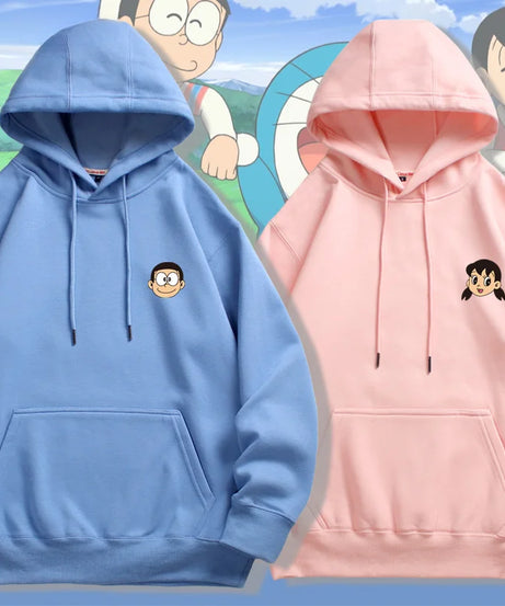 Doraemon Couple Hoodie – Nobita, Shizuka & Gian Cartoon Sweater (Unisex)