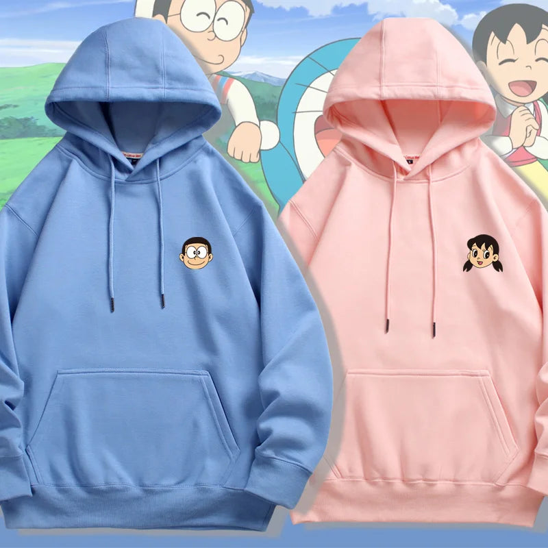 Doraemon Couple Hoodie – Nobita, Shizuka & Gian Cartoon Sweater (Unisex)