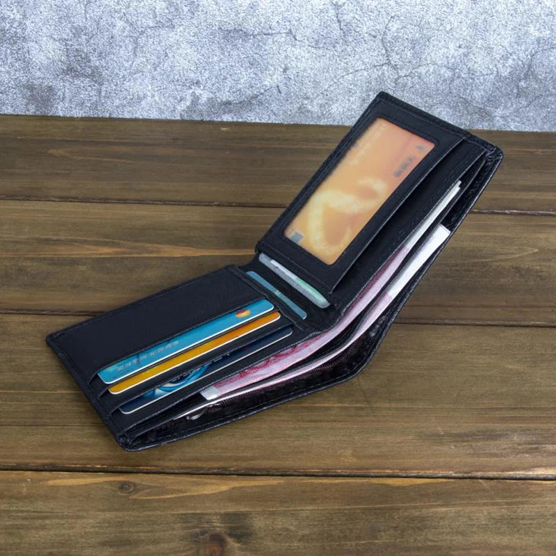 High Quality Genuine Leather Short Wallet 3D Dragon Style Card Wallet Vintage Bifold Small Purse for Man Male Gift Purses