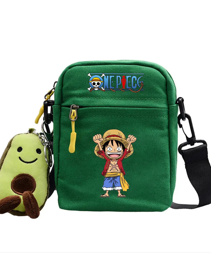 One Piece Shoulder Bag Anime Personality Creative Children's Print Crossbody Bag, Student Canvas Bag Holiday Gift